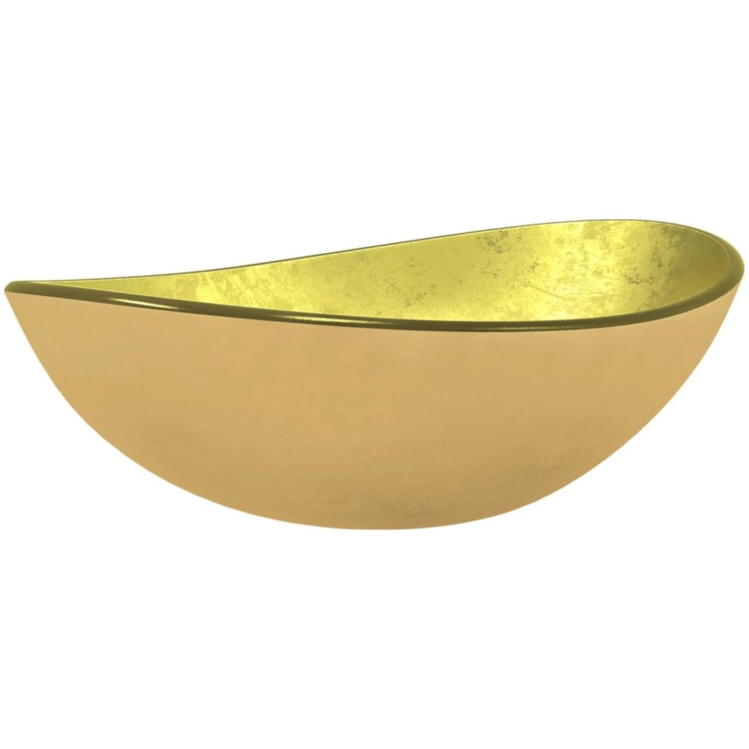 Handfat härdat glas 54,5x35x15,5 cm gyllene vidaXL – bild 2