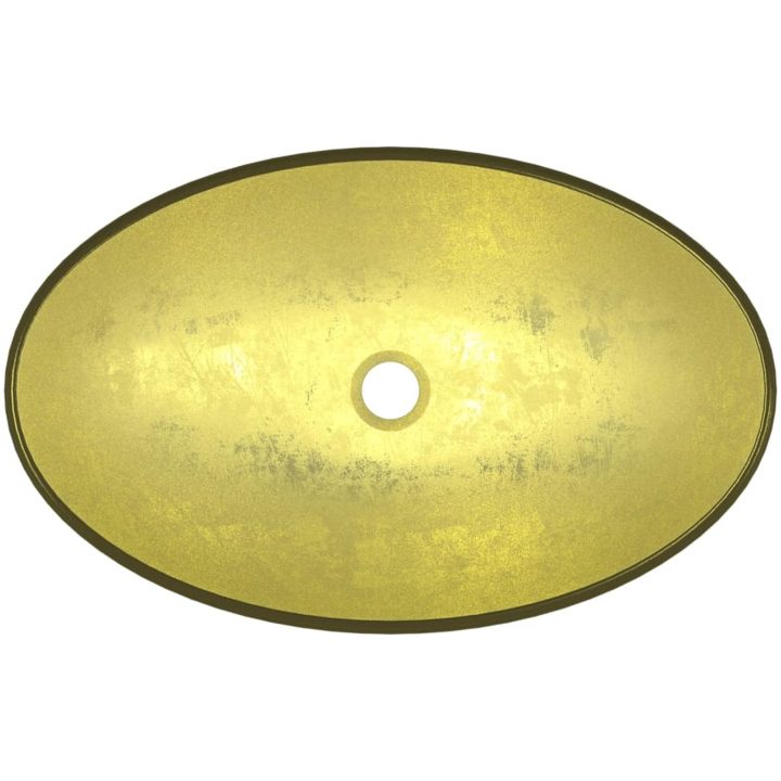 Handfat härdat glas 54,5x35x15,5 cm gyllene vidaXL – bild 5