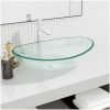 Handfat härdat glas 54,5x35x15,5 cm transparent vidaXL – miniatyr 1