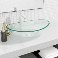 Handfat härdat glas 54,5x35x15,5 cm transparent vidaXL