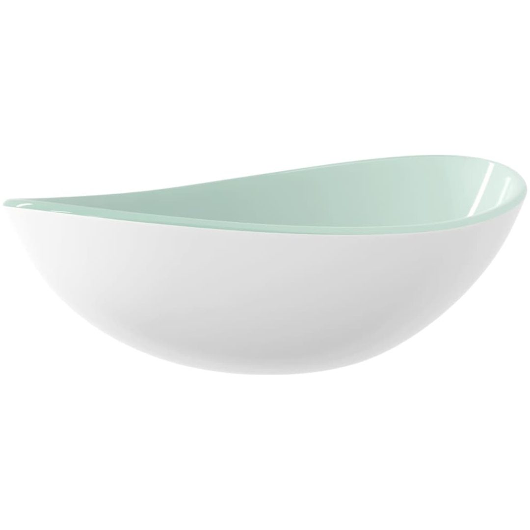 Handfat härdat glas 54,5x35x15,5 cm vit vidaXL – bild 2