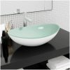 Handfat härdat glas 54,5x35x15,5 cm vit vidaXL – miniatyr 1