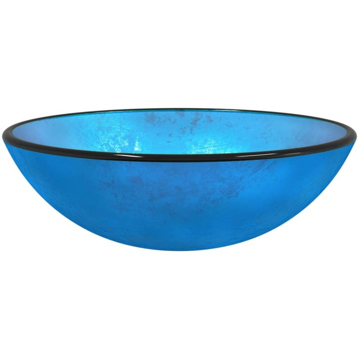 Handfat härdat glas blå vidaXL 42 x 14 cm – bild 2