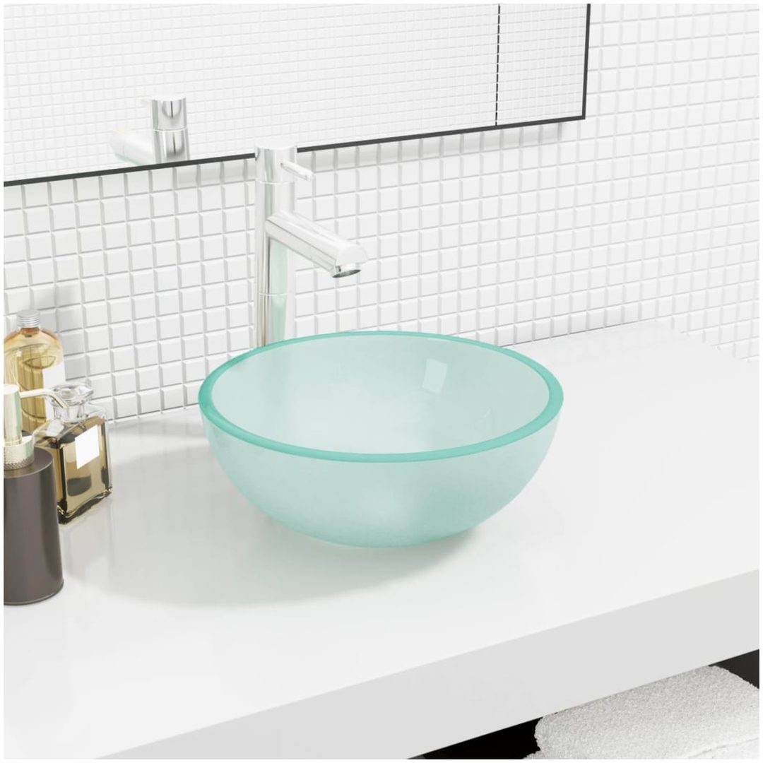 Handfat härdat glas frostat vidaXL 30 x 12 cm