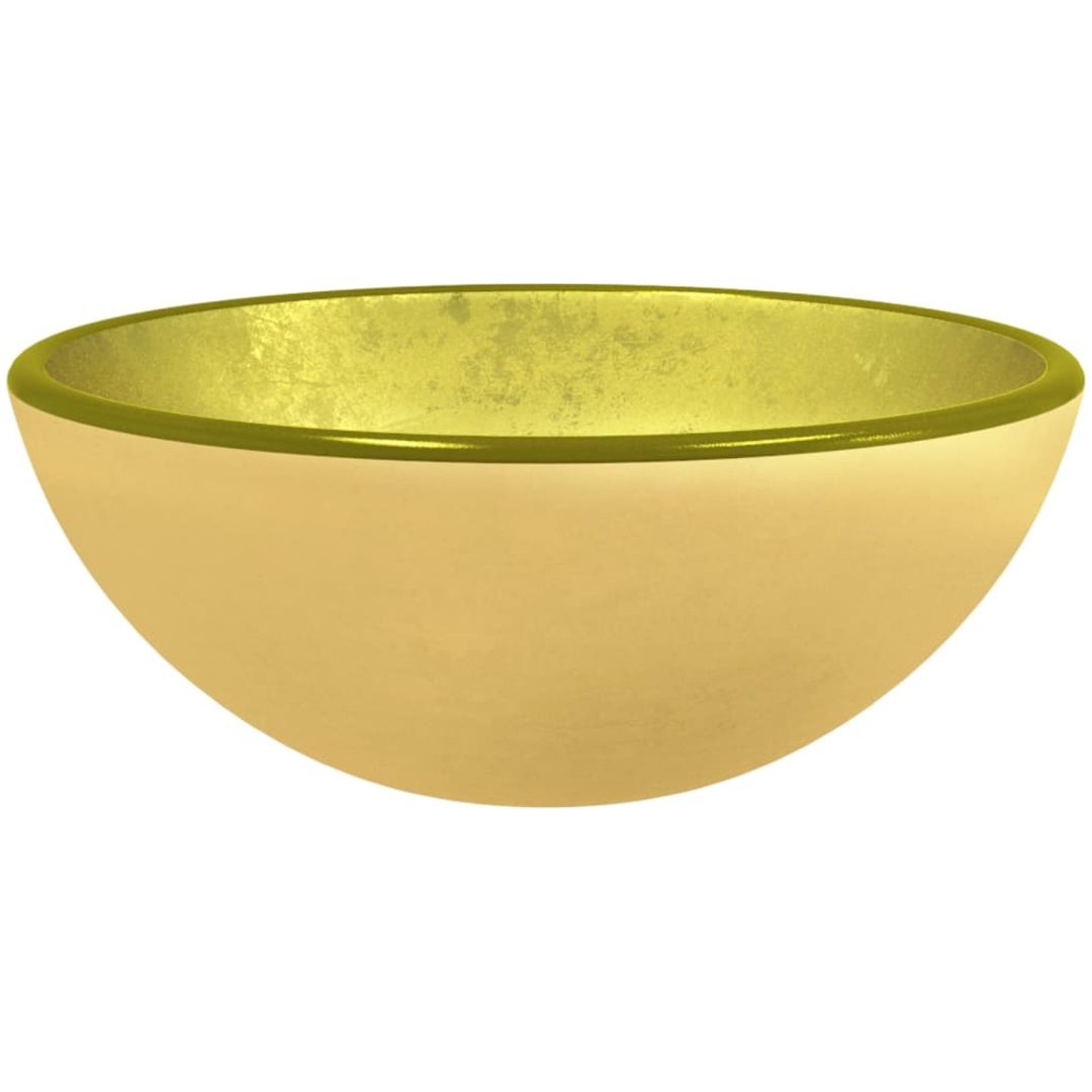 Handfat härdat glas guld vidaXL 30 x 12 cm – bild 2