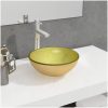 Handfat härdat glas guld vidaXL 30 x 12 cm – miniatyr 1
