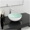 Handfat härdat glas vit vidaXL 30 x 12 cm – miniatyr 1