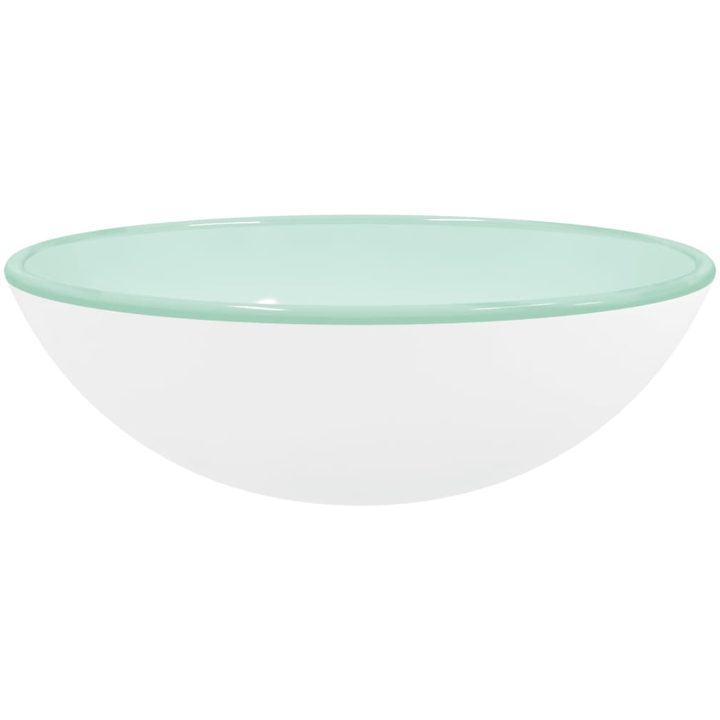 Handfat härdat glas vit vidaXL 42 x 14 cm – bild 2