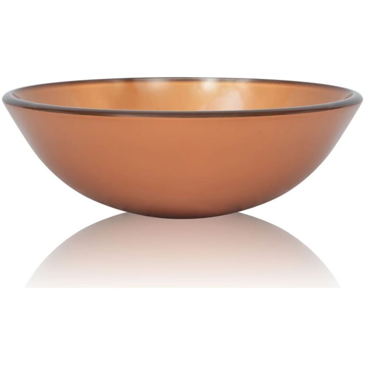 Handfat i härdat glas 42 cm brun vidaXL – bild 2