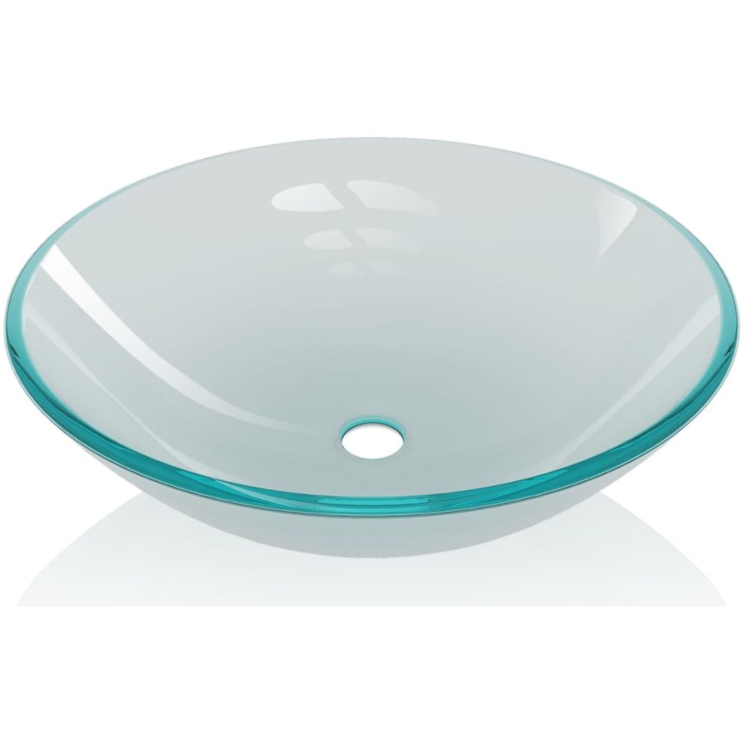 Handfat i härdat glas 42 cm frostat vidaXL – bild 3