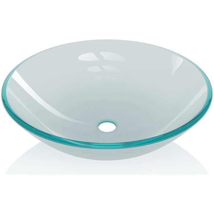 Handfat i härdat glas 42 cm frostat vidaXL – bild 3