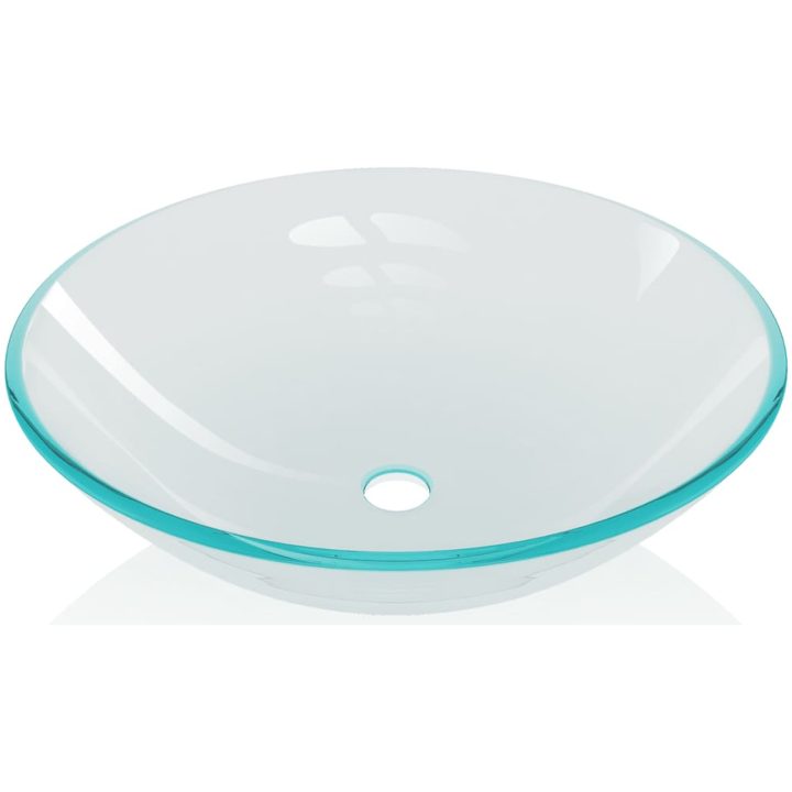 Handfat i härdat glas 42 cm transparent vidaXL – bild 3