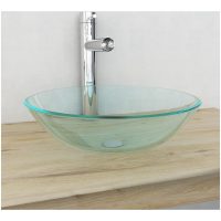 Handfat i härdat glas 42 cm transparent vidaXL