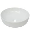 Handfat i keramik 41,5x13,5 cm rund vit vidaXL – miniatyr 2