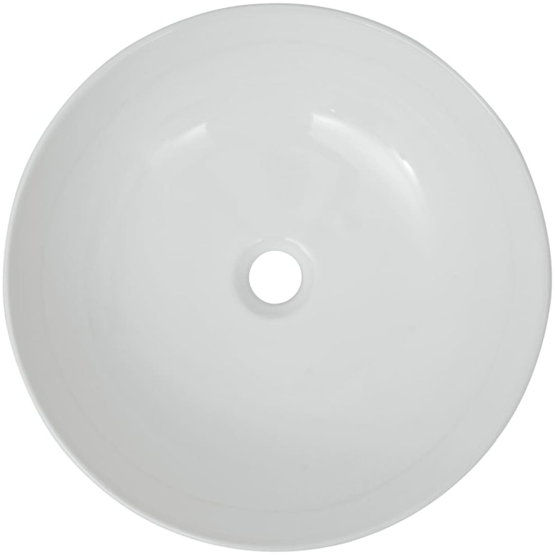 Handfat i keramik 41,5x13,5 cm rund vit vidaXL – bild 3