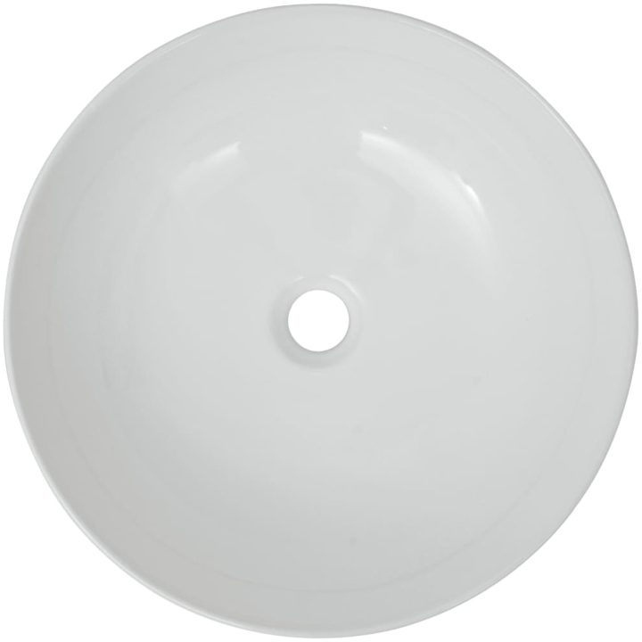 Handfat i keramik 41,5x13,5 cm rund vit vidaXL – bild 3