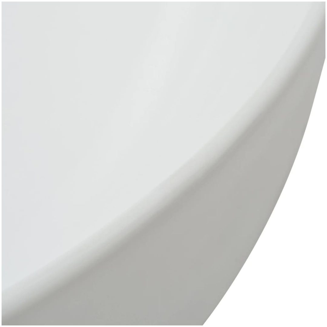 Handfat i keramik 41,5x13,5 cm rund vit vidaXL – bild 4