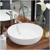 Handfat i keramik 41,5x13,5 cm rund vit vidaXL – miniatyr 1