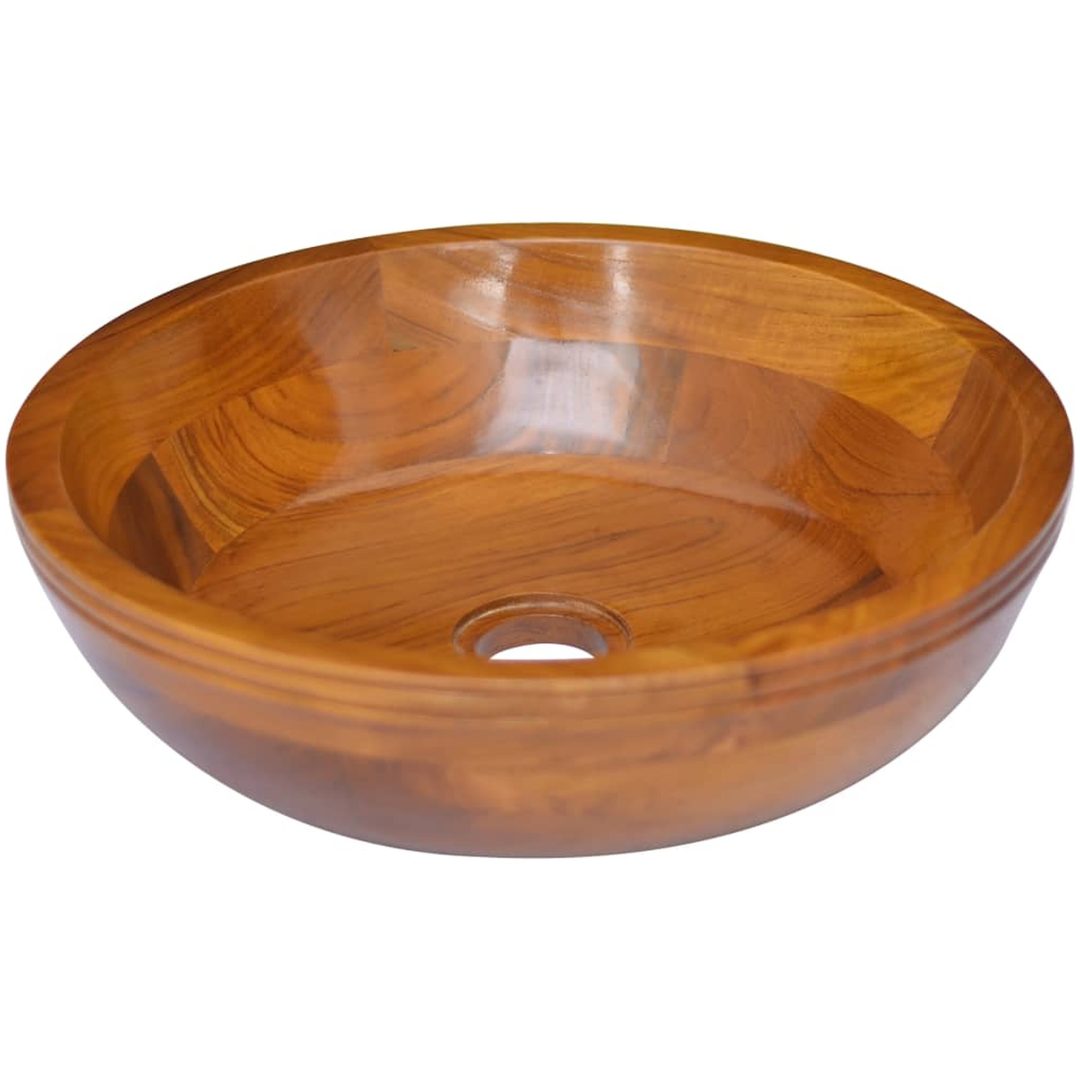 Handfat i massiv teak Φ40x10 cm vidaXL