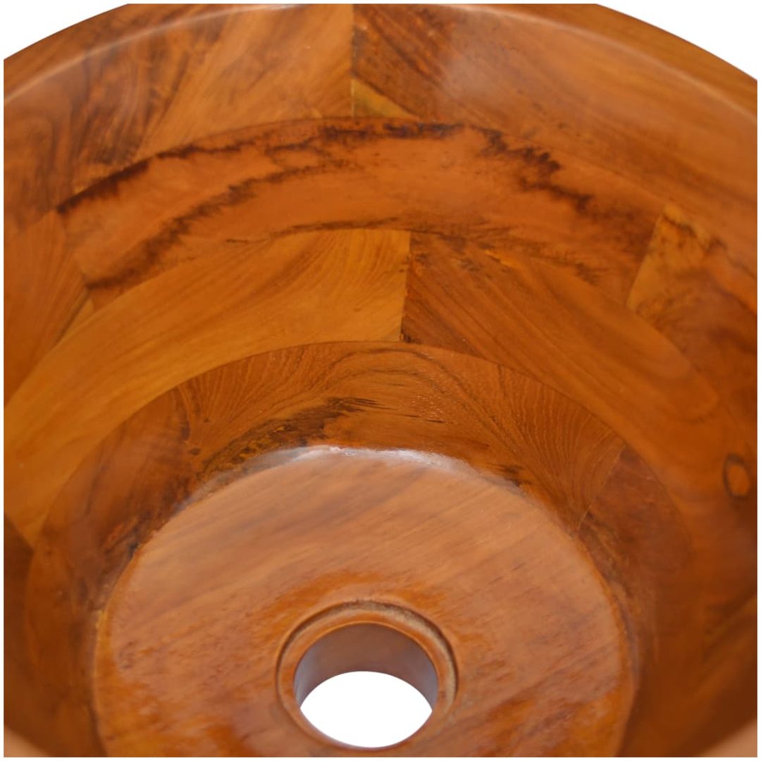 Handfat i massiv teak Φ40x20 cm vidaXL – bild 5