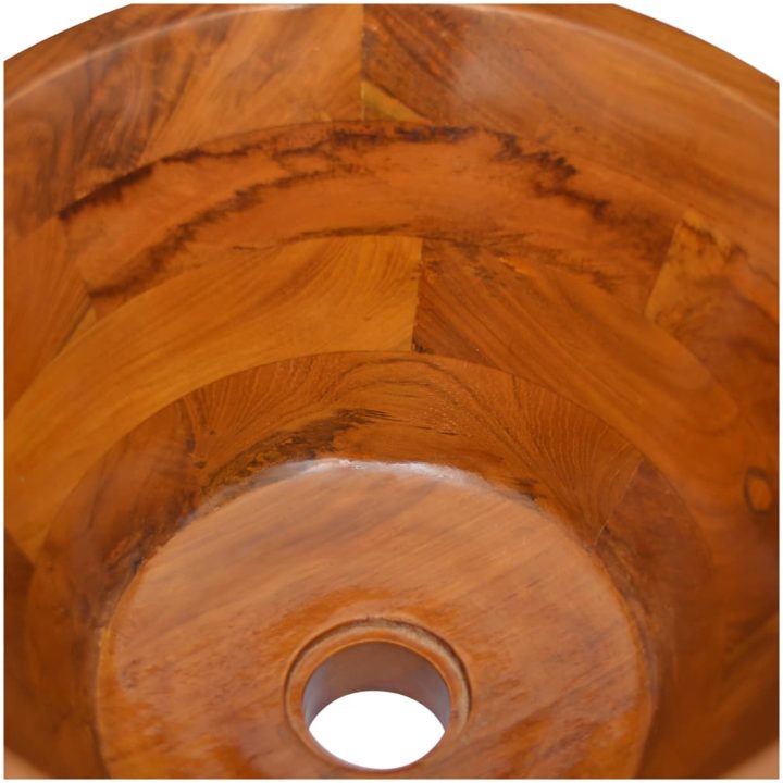 Handfat i massiv teak Φ40x20 cm vidaXL – bild 5