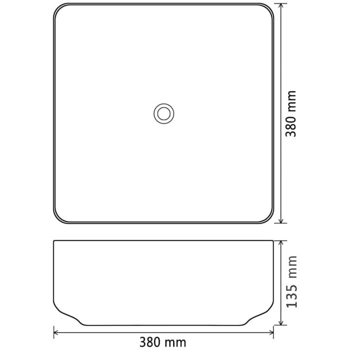 Handfat keramik fyrkantig svart 38x38x13,5 cm vidaXL – bild 5