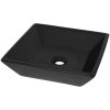 Handfat keramik fyrkantig svart 41,5x41,5x12 cm vidaXL – miniatyr 2