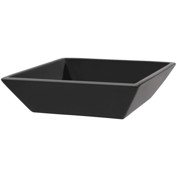 Handfat keramik fyrkantig svart 41,5x41,5x12 cm vidaXL – bild 4