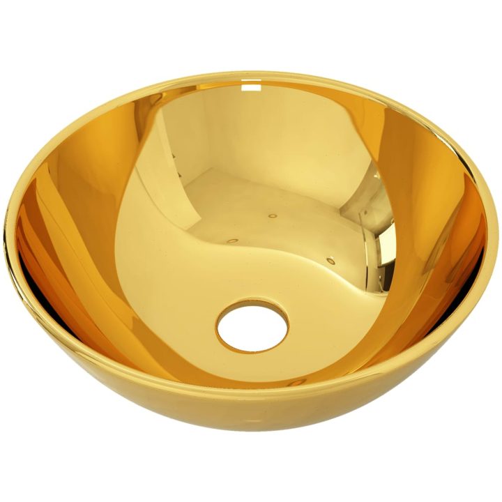 Handfat keramik guld vidaXL 28 x 10 cm – bild 2