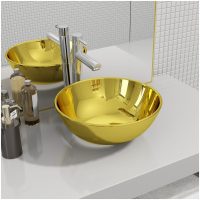 Handfat keramik guld vidaXL