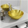 Handfat keramik guld vidaXL 32.5 x 14 cm – miniatyr 1
