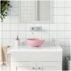 Handfat keramik matt rosa rund vidaXL – miniatyr 1