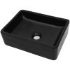 Handfat keramik rektangulär svart 41x30x12 cm vidaXL – miniatyr 2