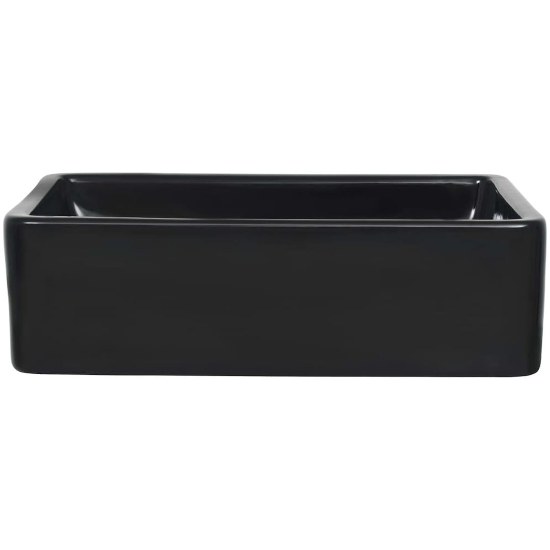 Handfat keramik rektangulär svart 41x30x12 cm vidaXL – bild 5
