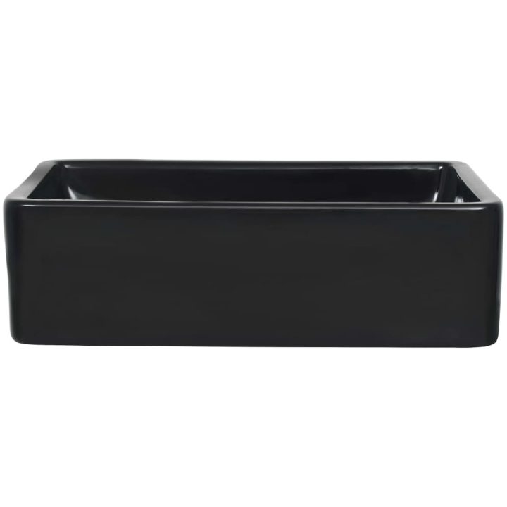 Handfat keramik rektangulär svart 41x30x12 cm vidaXL – bild 5