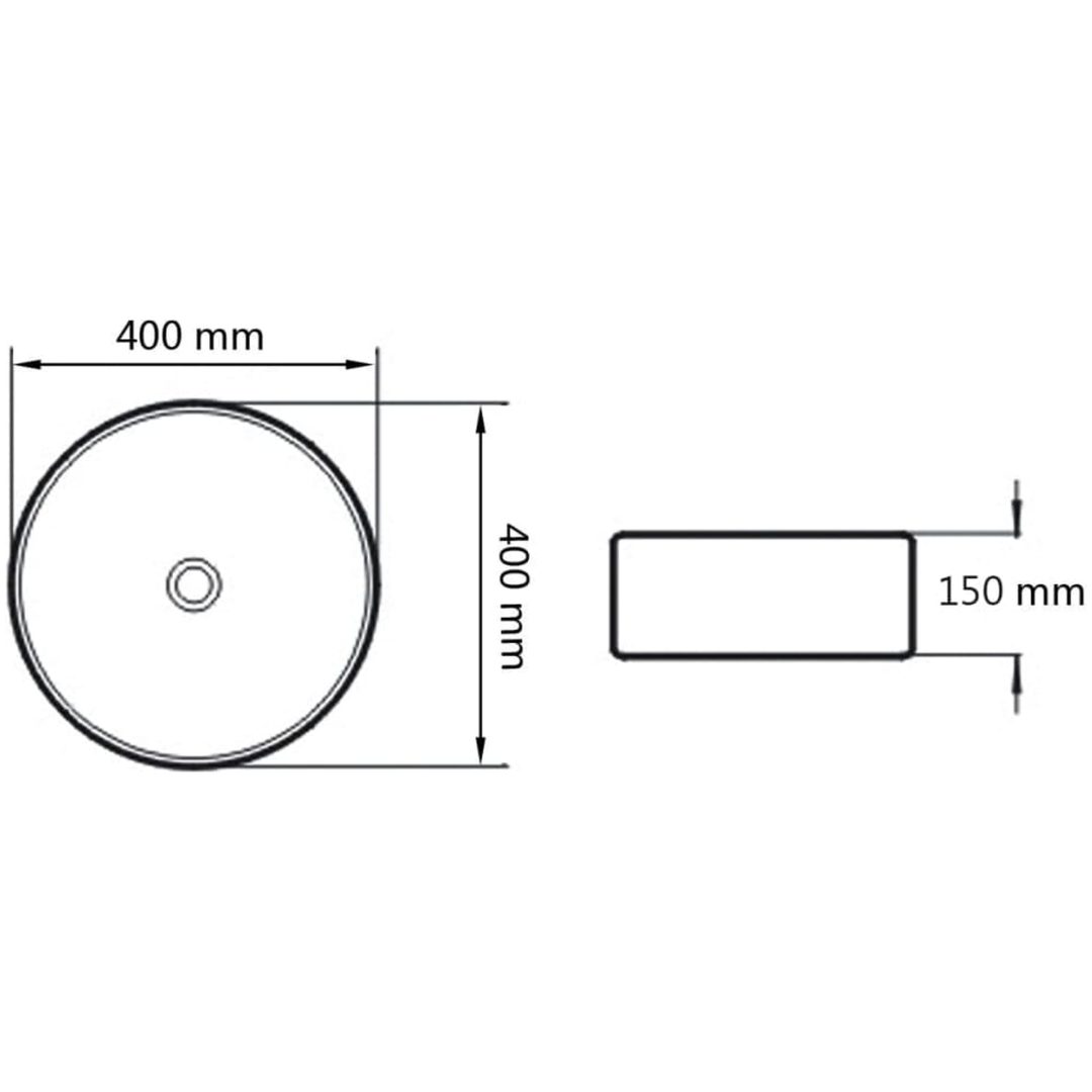 Handfat keramik rund svart 40x15 cm vidaXL – bild 6