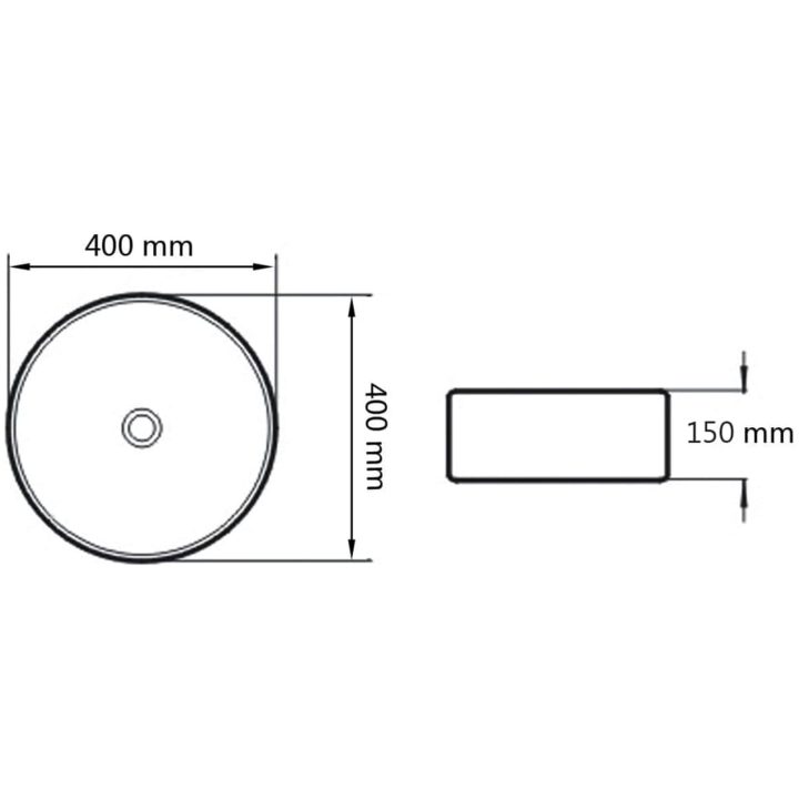 Handfat keramik rund svart 40x15 cm vidaXL – bild 6