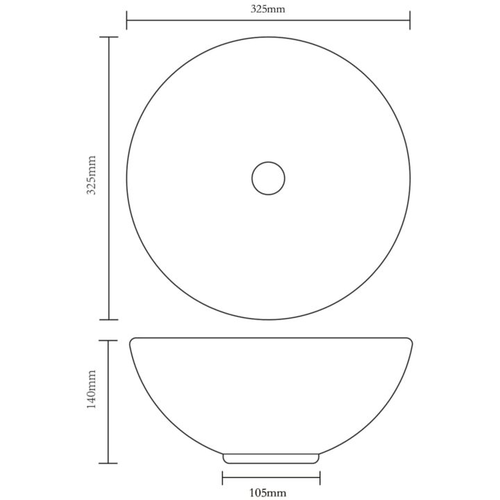 Handfat keramik silver vidaXL 32.5 x 14 cm – bild 6