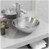 Handfat keramik silver vidaXL 32.5 x 14 cm – miniatyr 1