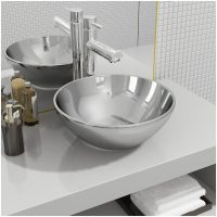 Handfat keramik silver vidaXL