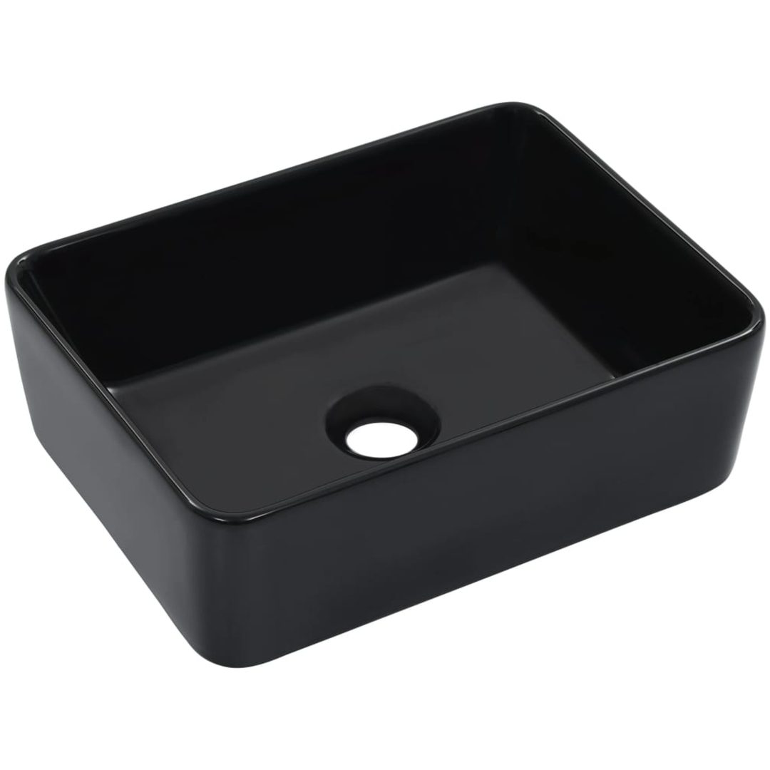 Handfat keramik svart vidaXL 40 x 30 x 13 cm – bild 2