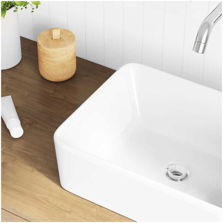 Handfat keramik vit vidaXL 40 x 30 x 13 cm – bild 4