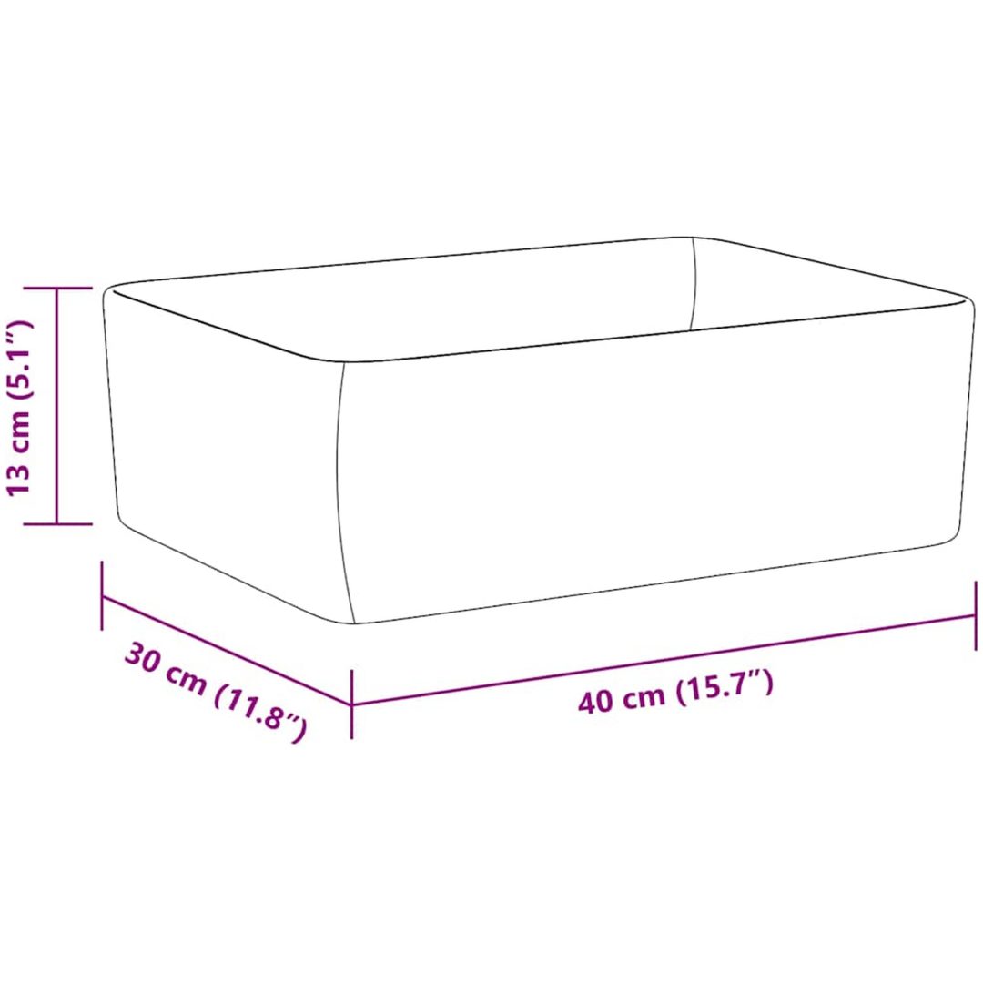 Handfat keramik vit vidaXL 40 x 30 x 13 cm – bild 8