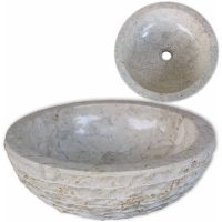 Handfat Marmor 40 cm Gräddvit vidaXL