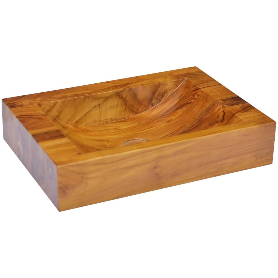 Handfat massiv teak 50x35x10 cm vidaXL – bild 3
