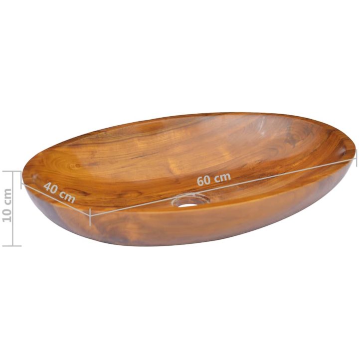 Handfat massiv teak 60x40x10 cm vidaXL – bild 7