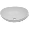 Handfat med blandare keramik oval vit vidaXL 400 x 330 x 135 mm – miniatyr 3