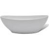Handfat med blandare keramik oval vit vidaXL 400 x 330 x 135 mm – miniatyr 4