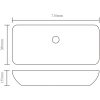Handfat med blandare keramik rektangulär vit vidaXL 710 x 380 x 135 mm – miniatyr 11