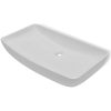 Handfat med blandare keramik rektangulär vit vidaXL 710 x 380 x 135 mm – miniatyr 4